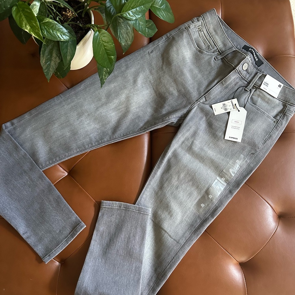 NWT - Express Midrise Stretch Skinny Denim Jeans in Grey